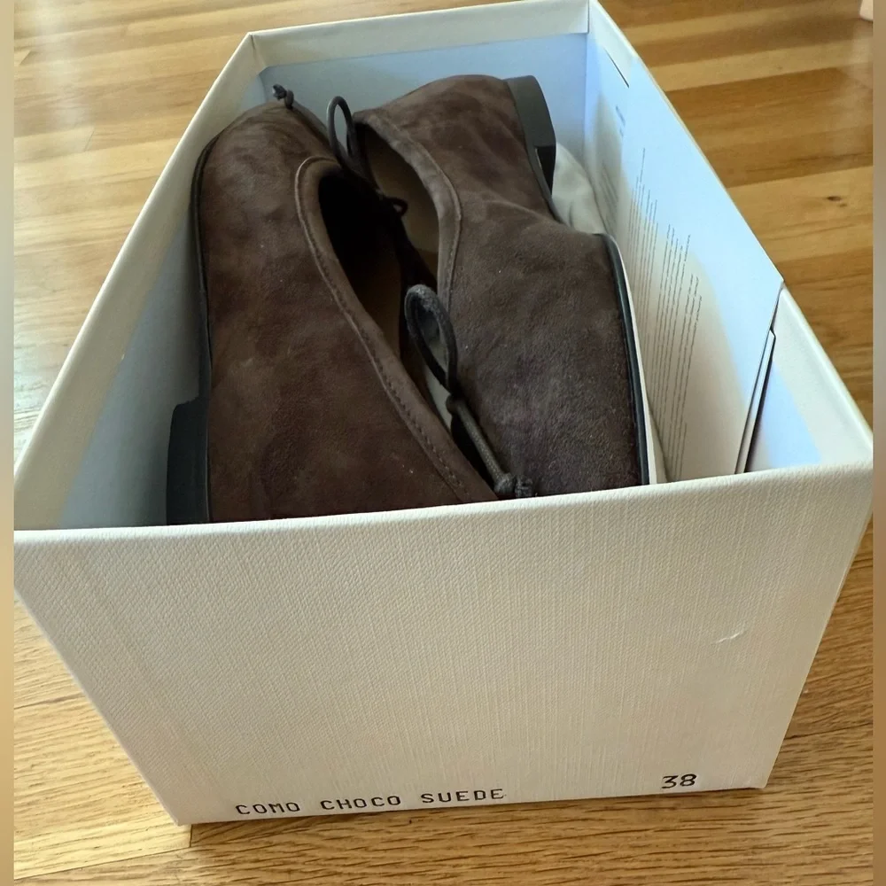 Suede chocolate brown a. Soliani como flats size 7.5 - Picture 6 of 7